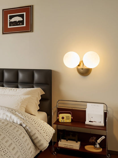 Ceres Wall Lamp Gold LED Indoor Light with Glass Shade