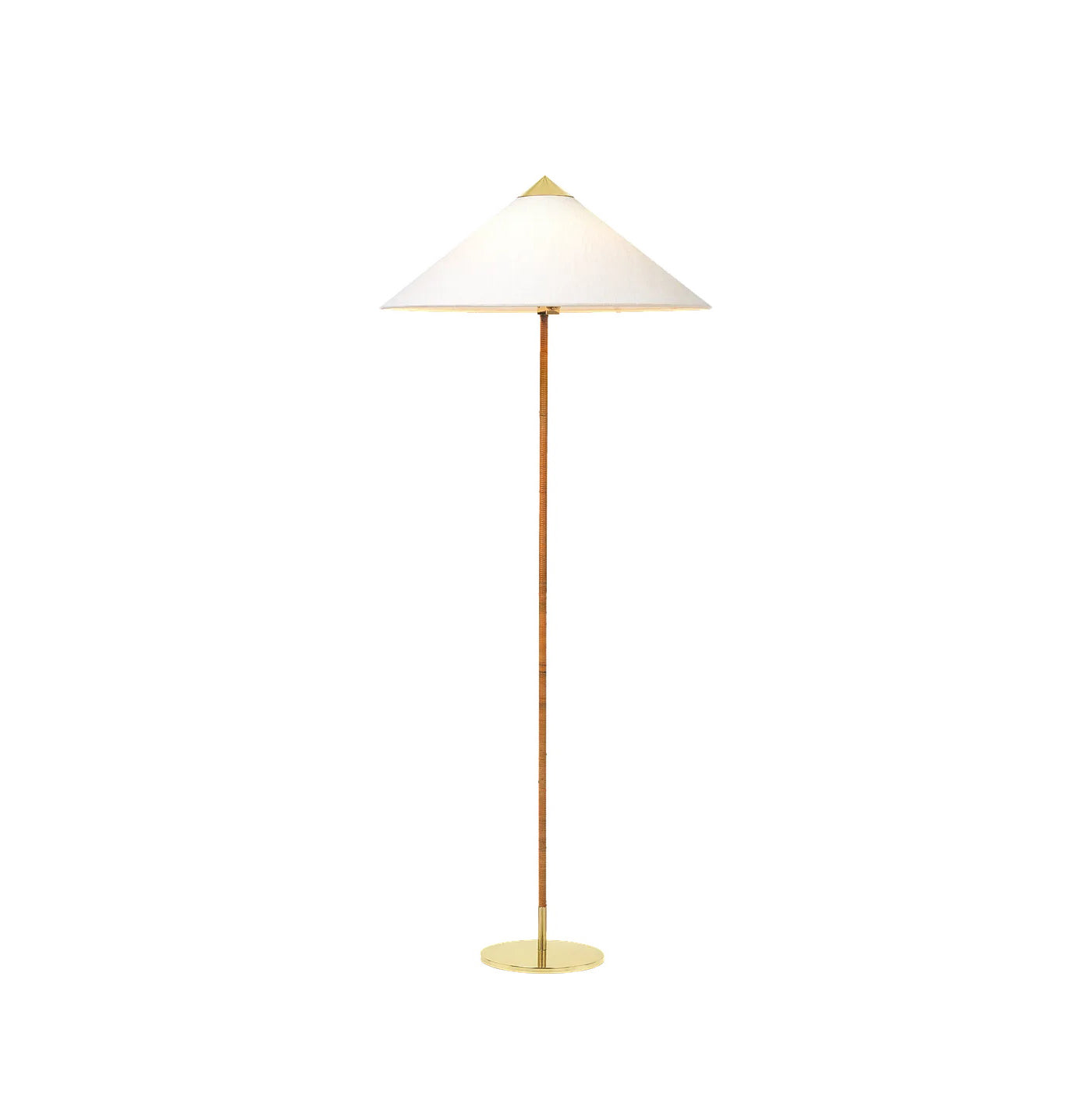 Tynell Floor Lamp with Rattan Shade and LED Bulb