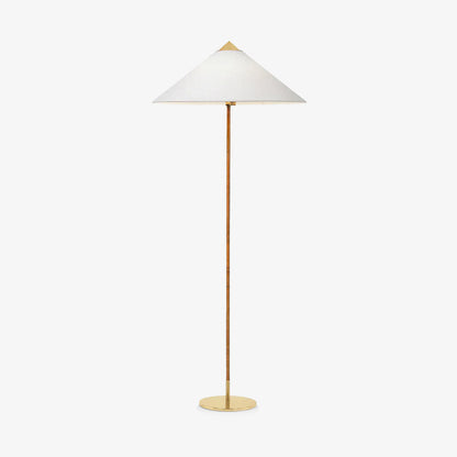 Tynell Floor Lamp with Rattan Shade and LED Bulb