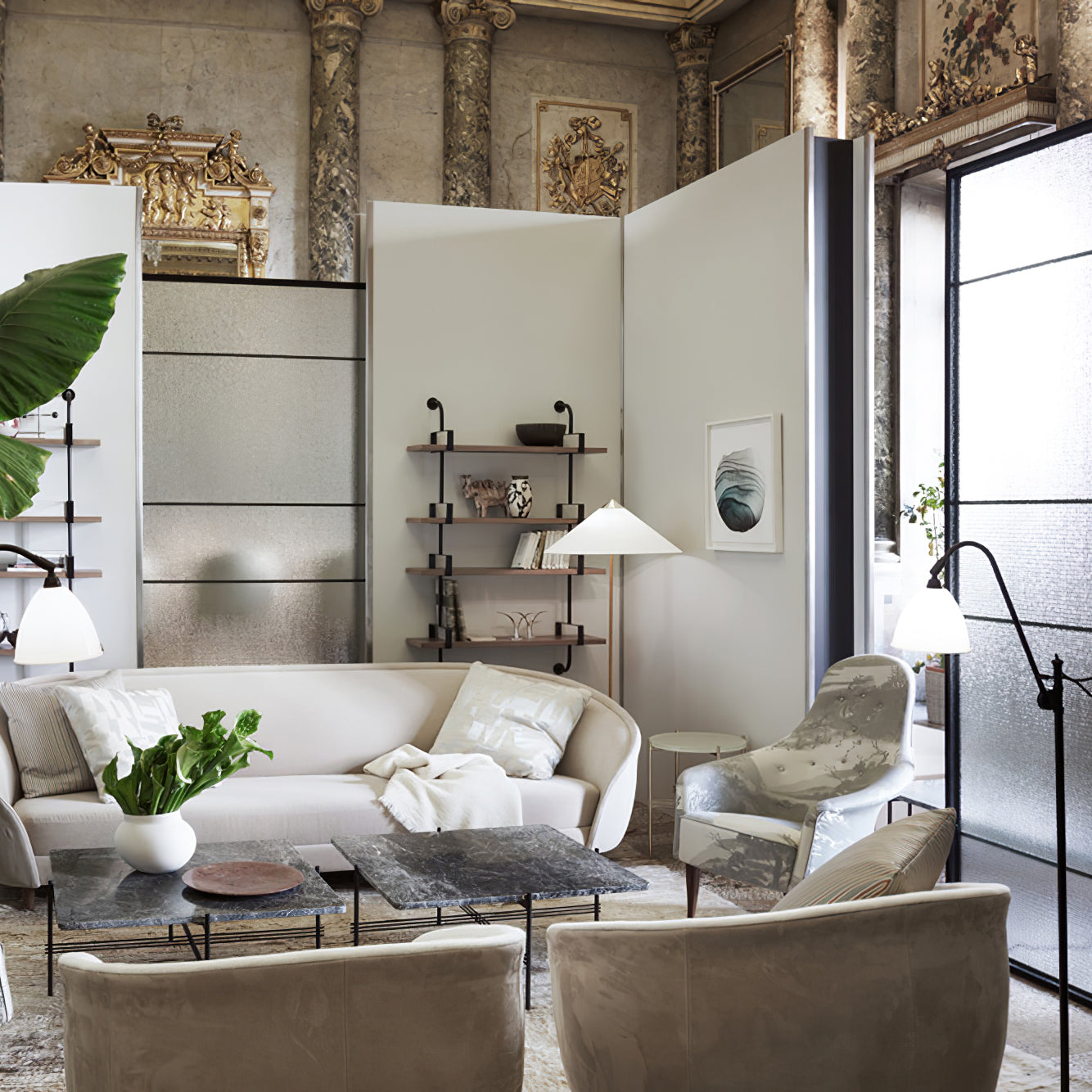 Tynell Floor Lamp with Rattan Shade and LED Bulb