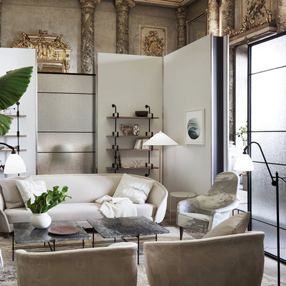 Tynell Floor Lamp with Rattan Shade and LED Bulb