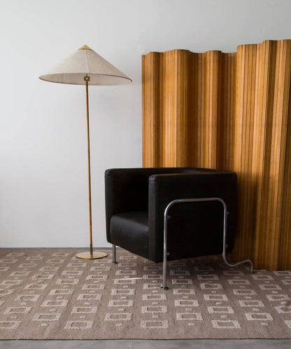 Tynell Floor Lamp with Rattan Shade and LED Bulb