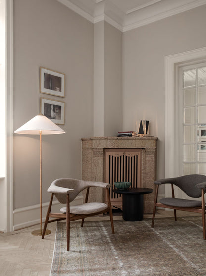 Tynell Floor Lamp with Rattan Shade and LED Bulb