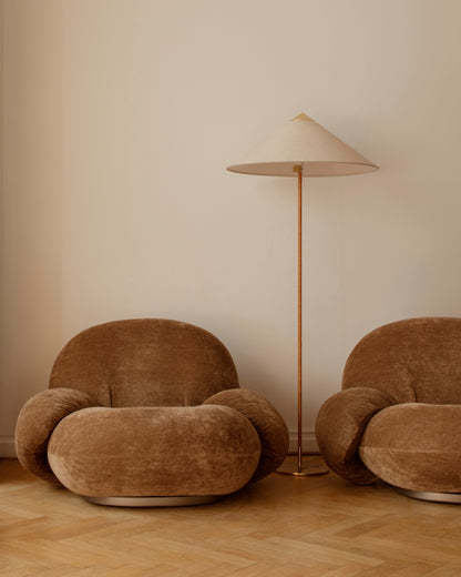 Tynell Floor Lamp with Rattan Shade and LED Bulb