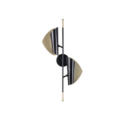 Cigale Double Sconce Wall Light - LED Metal, Black & Gold