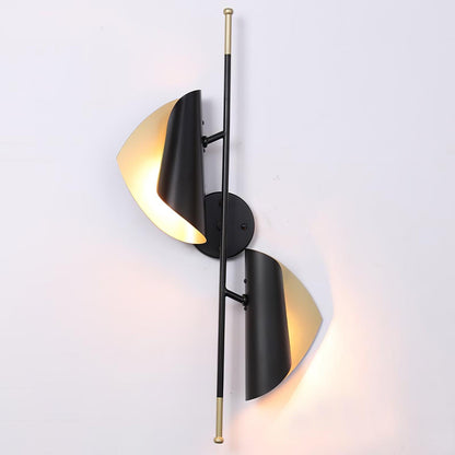 Cigale Double Sconce Wall Light - LED Metal, Black & Gold