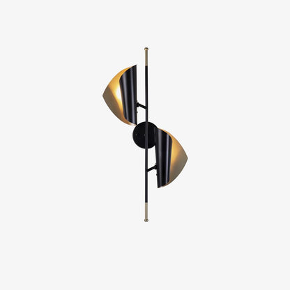 Cigale Double Sconce Wall Light - LED Metal, Black & Gold