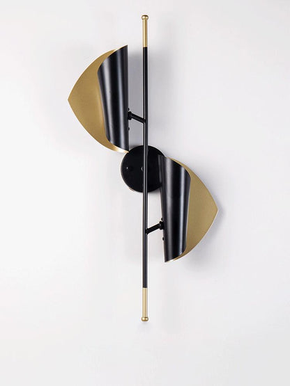 Cigale Double Sconce Wall Light - LED Metal, Black & Gold