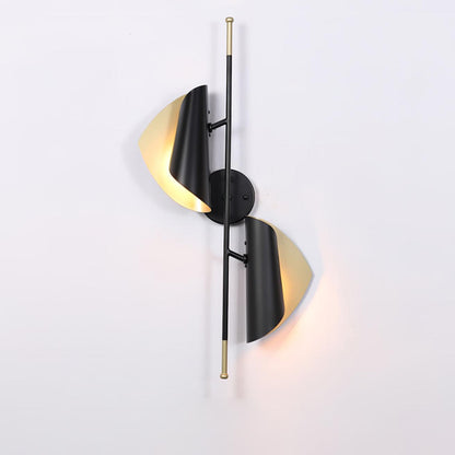 Cigale Double Sconce Wall Light - LED Metal, Black & Gold