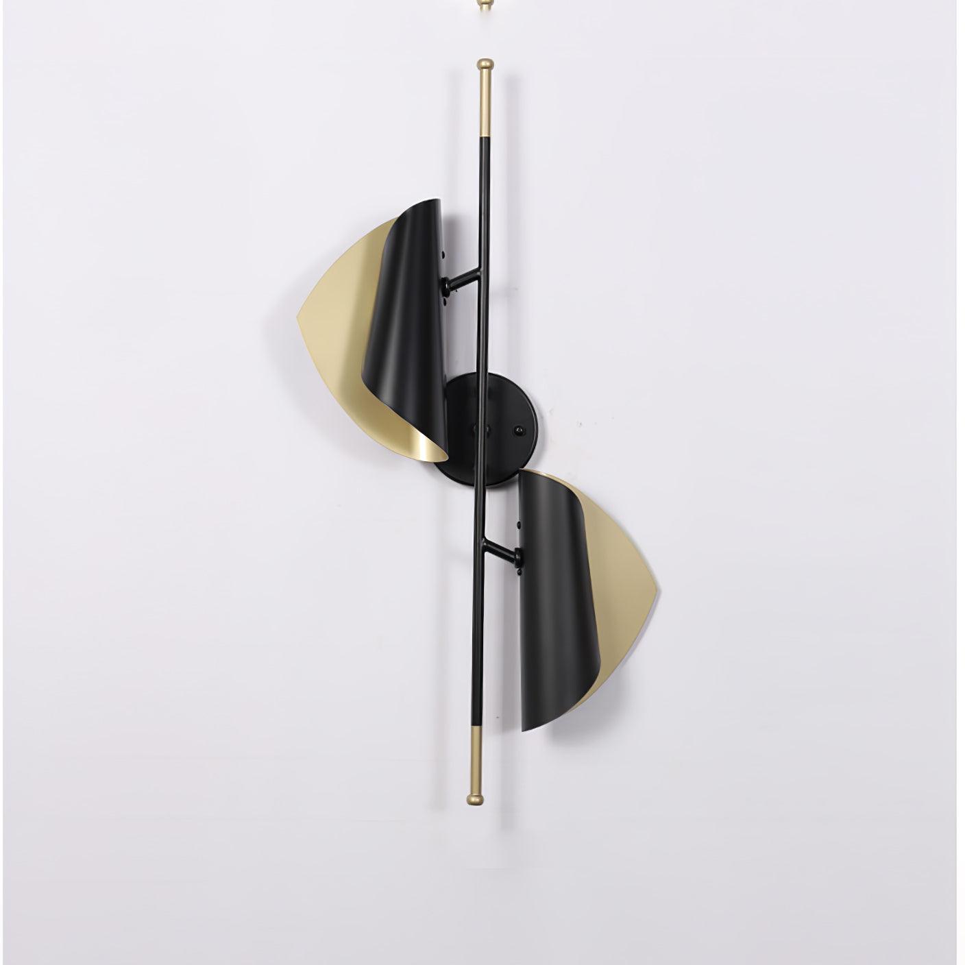 Cigale Double Sconce Wall Light - LED Metal, Black & Gold