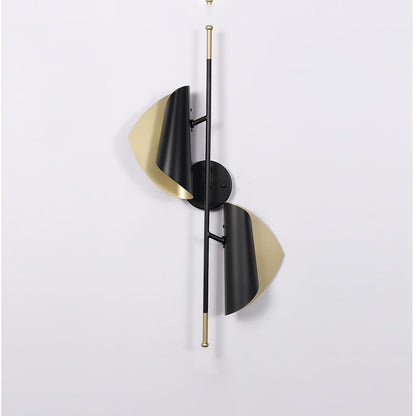 Cigale Double Sconce Wall Light - LED Metal, Black & Gold