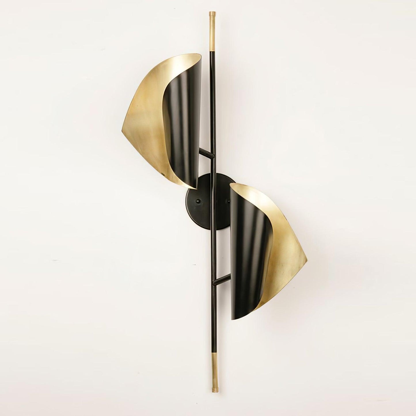 Cigale Double Sconce Wall Light - LED Metal, Black & Gold