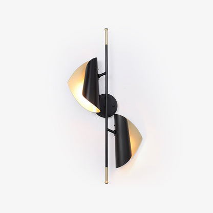 Cigale Double Sconce Wall Light - LED Metal, Black & Gold