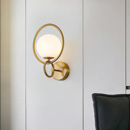 Circle Global Wall Lamp - Elegant Gold Metal LED Light