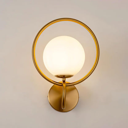 Circle Global Wall Lamp - Elegant Gold Metal LED Light