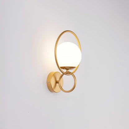 Circle Global Wall Lamp - Elegant Gold Metal LED Light