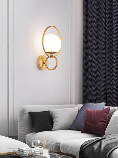 Circle Global Wall Lamp - Elegant Gold Metal LED Light