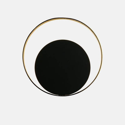Circle Wall Lamp Set of 2 LED Brass and Black Finish