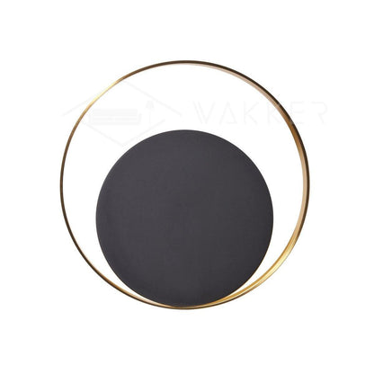 Circle Wall Lamp Set of 2 LED Brass and Black Finish