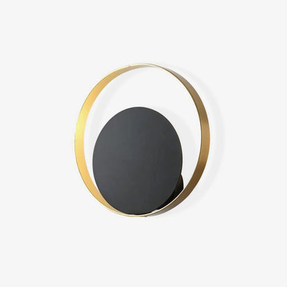 Circle Wall Lamp Set of 2 LED Brass and Black Finish