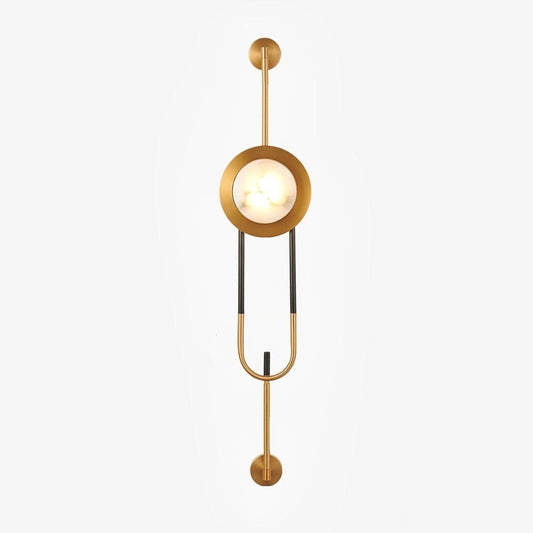 Circular Marble Wall Light with LED and Gold Finish