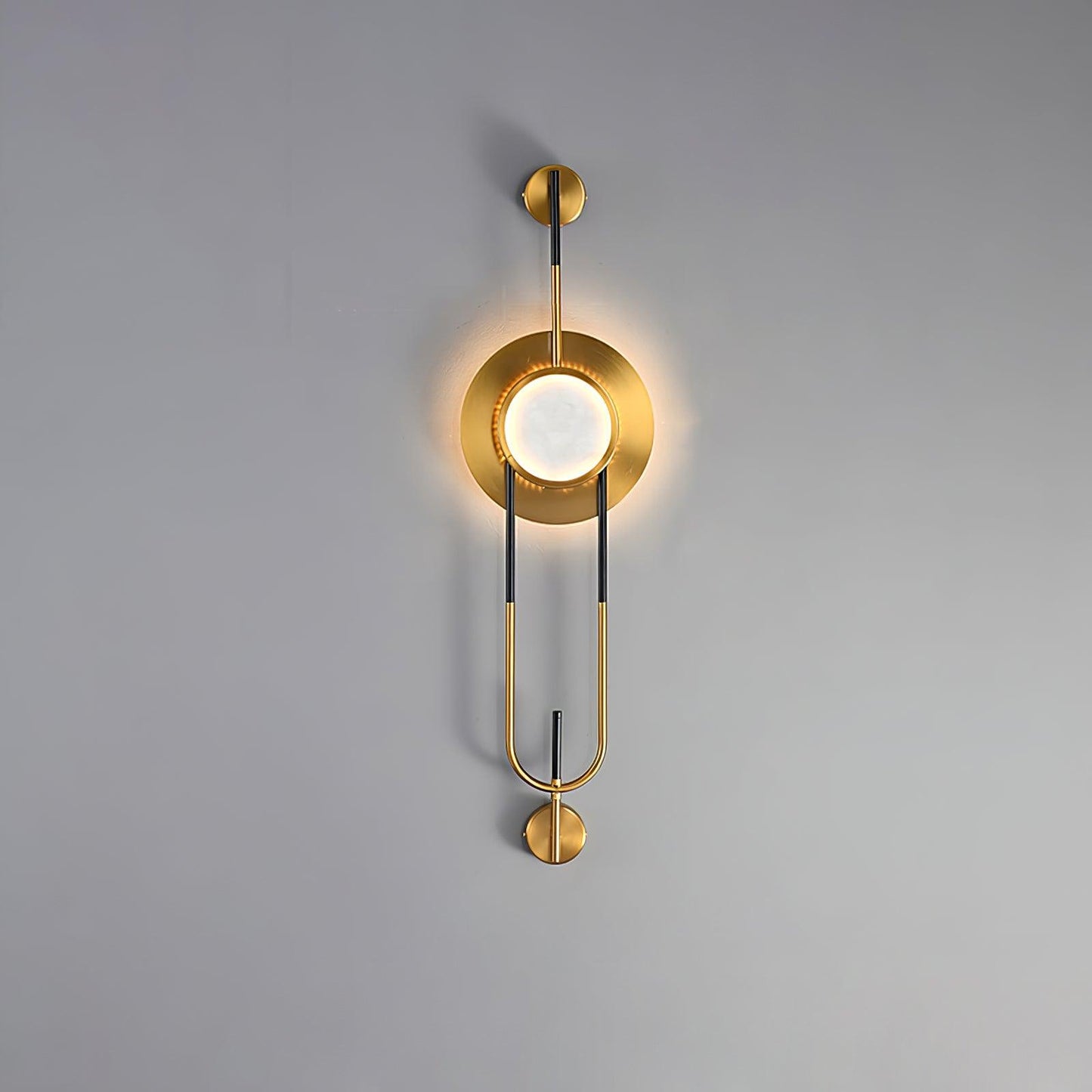 Circular Marble Wall Light with LED and Gold Finish