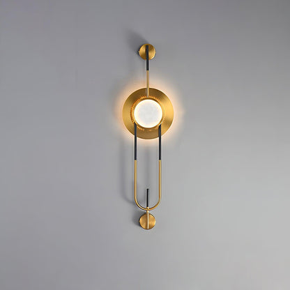 Circular Marble Wall Light with LED and Gold Finish