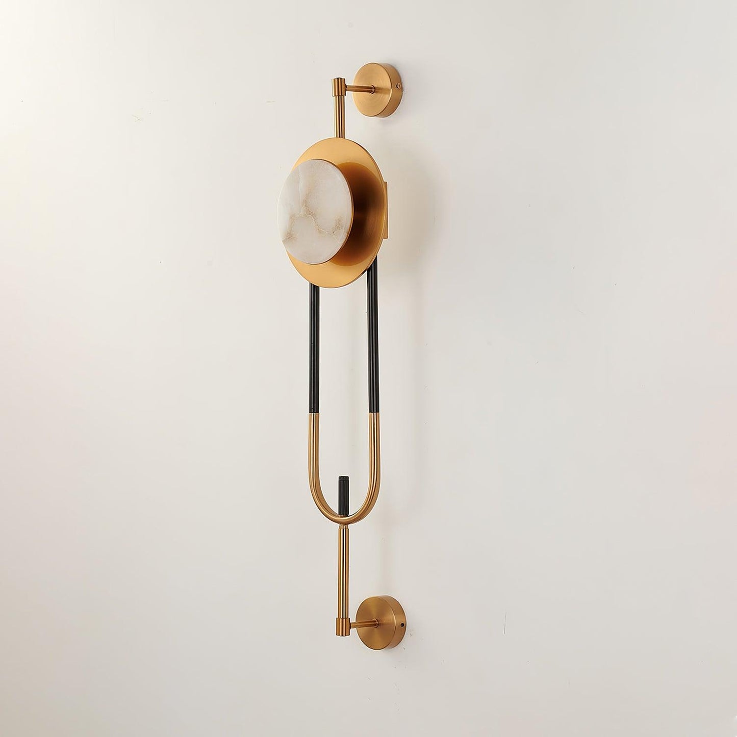 Circular Marble Wall Light with LED and Gold Finish