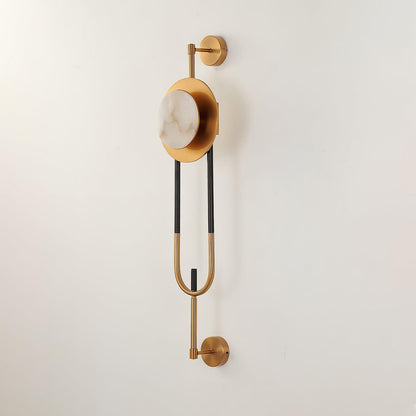Circular Marble Wall Light with LED and Gold Finish