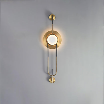 Circular Marble Wall Light with LED and Gold Finish