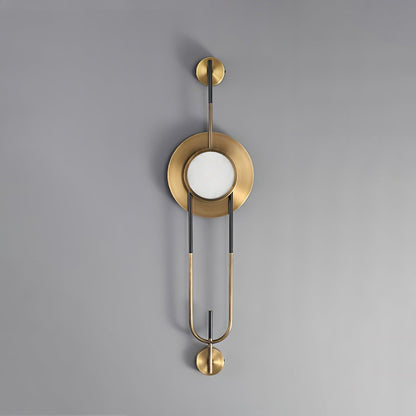 Circular Marble Wall Light with LED and Gold Finish
