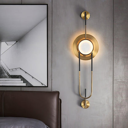 Circular Marble Wall Light with LED and Gold Finish