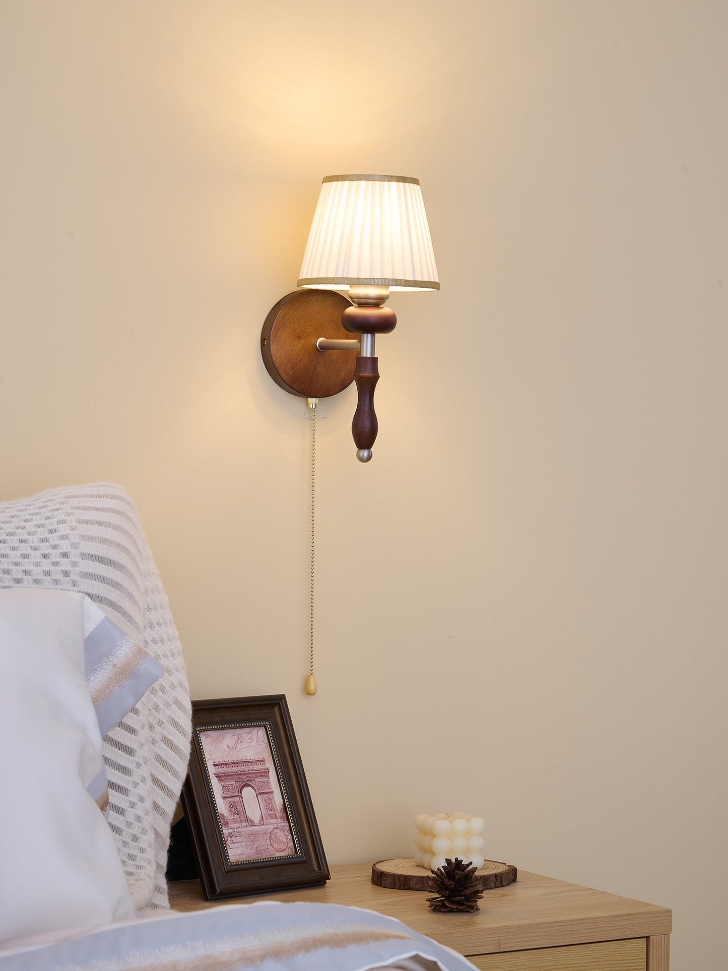 Clarendon Wall Lamp - Indoor LED Wall Light, Metal, Wood