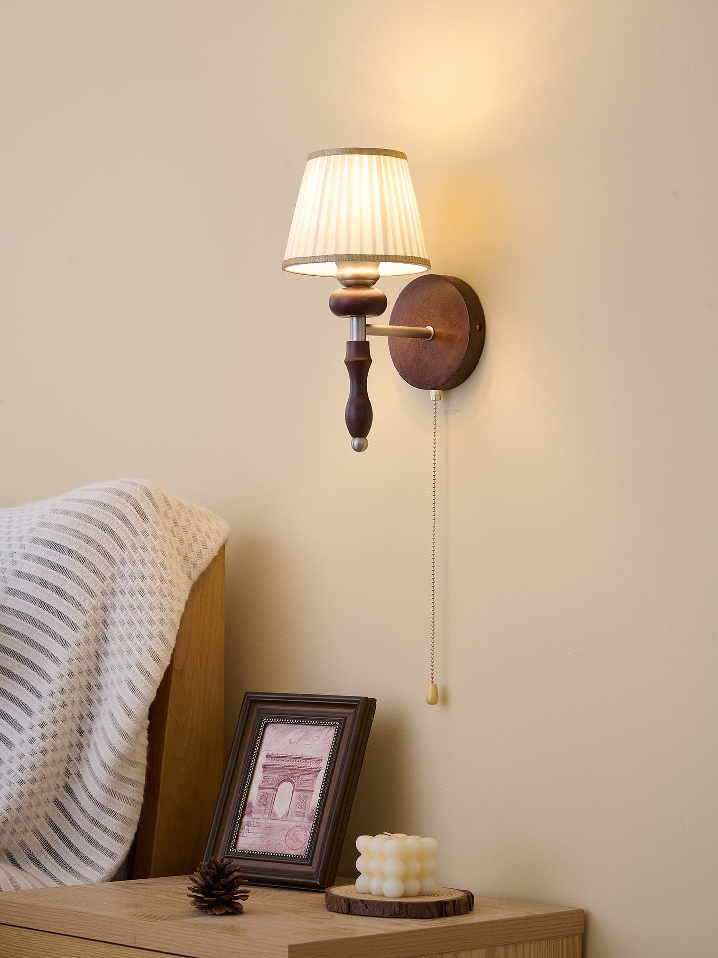 Clarendon Wall Lamp - Indoor LED Wall Light, Metal, Wood