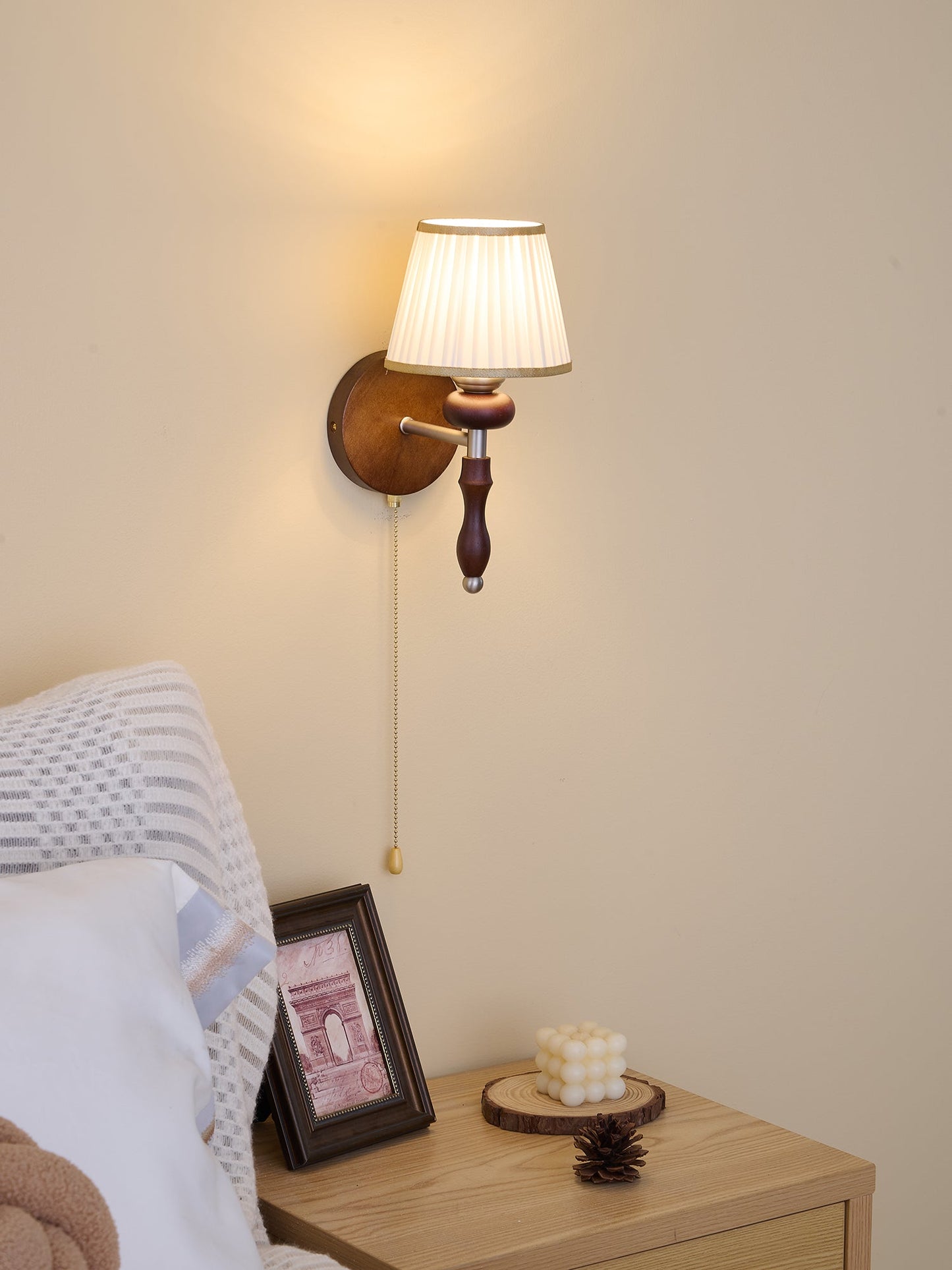 Clarendon Wall Lamp - Indoor LED Wall Light, Metal, Wood
