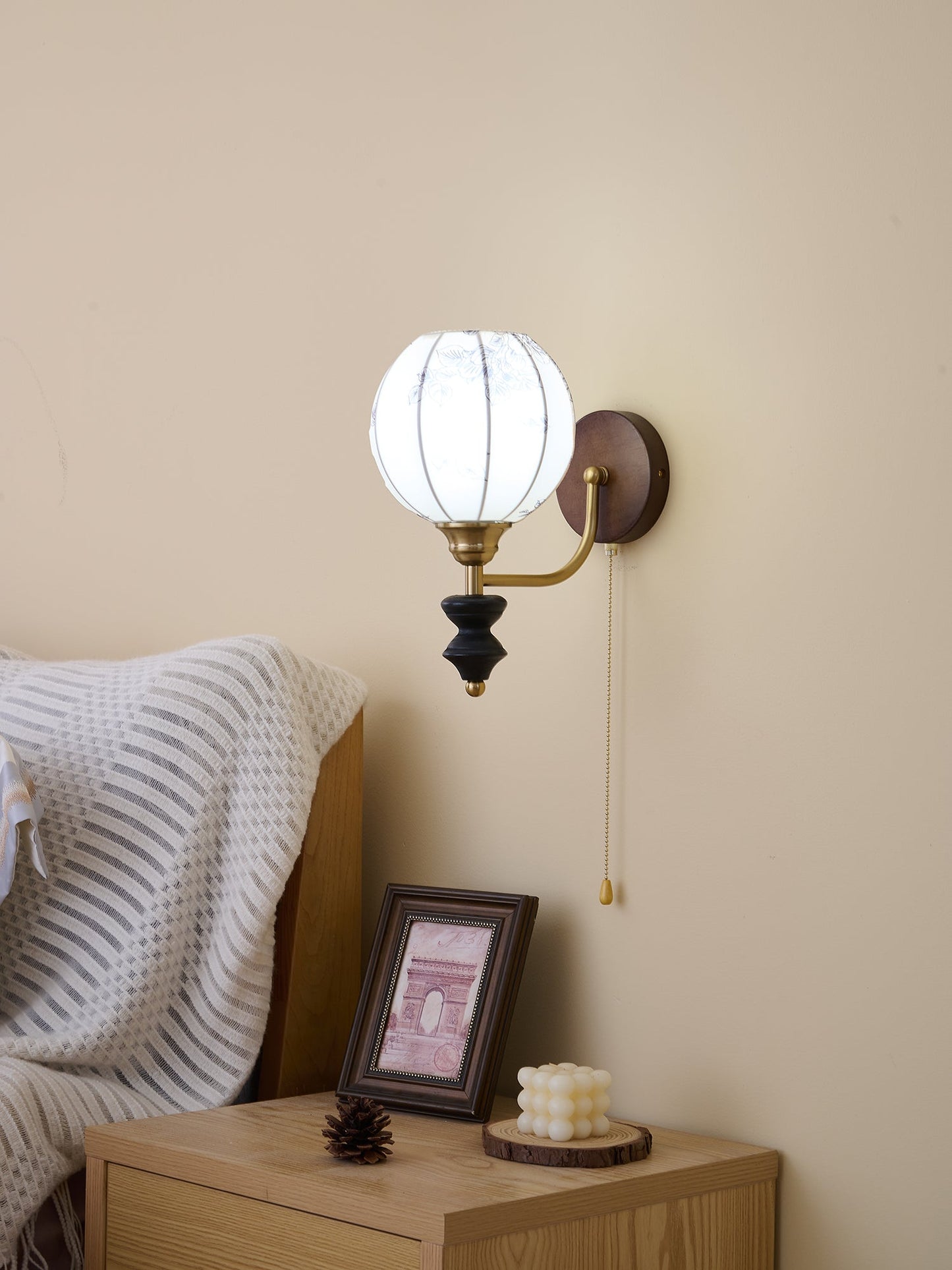 Clarendon Wall Lamp - Indoor LED Wall Light, Metal, Wood