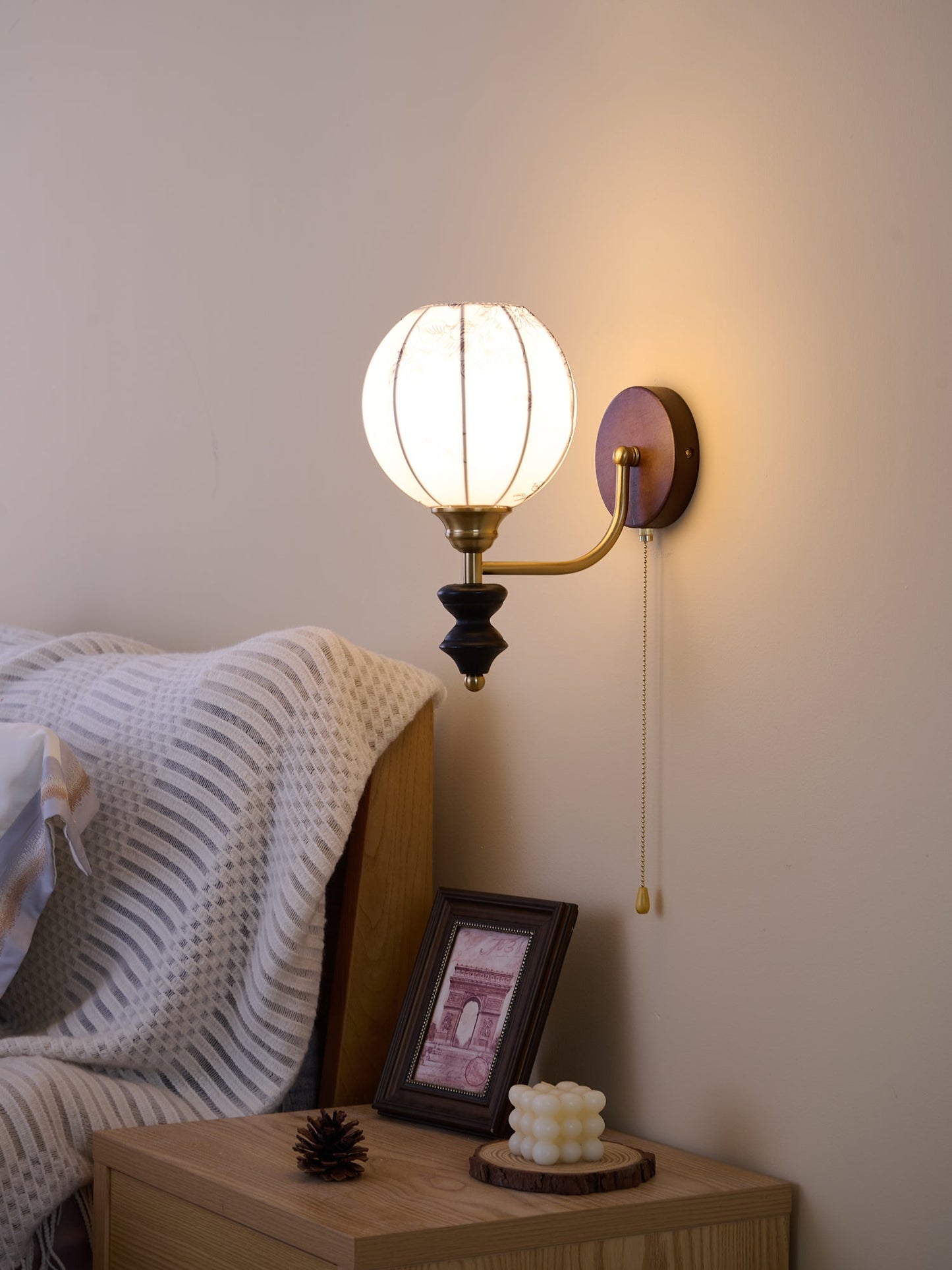 Clarendon Wall Lamp - Indoor LED Wall Light, Metal, Wood