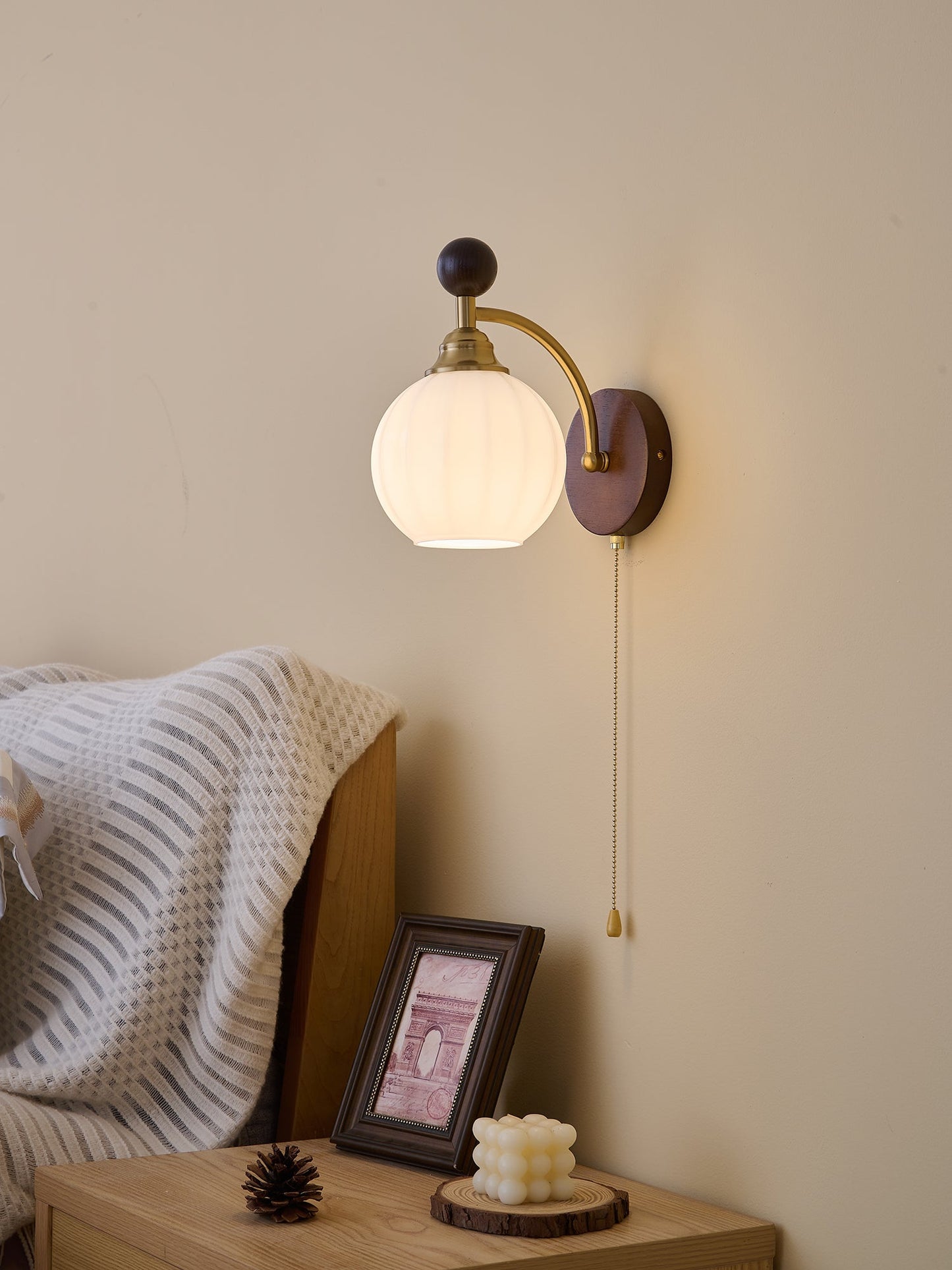 Clarendon Wall Lamp - Indoor LED Wall Light, Metal, Wood