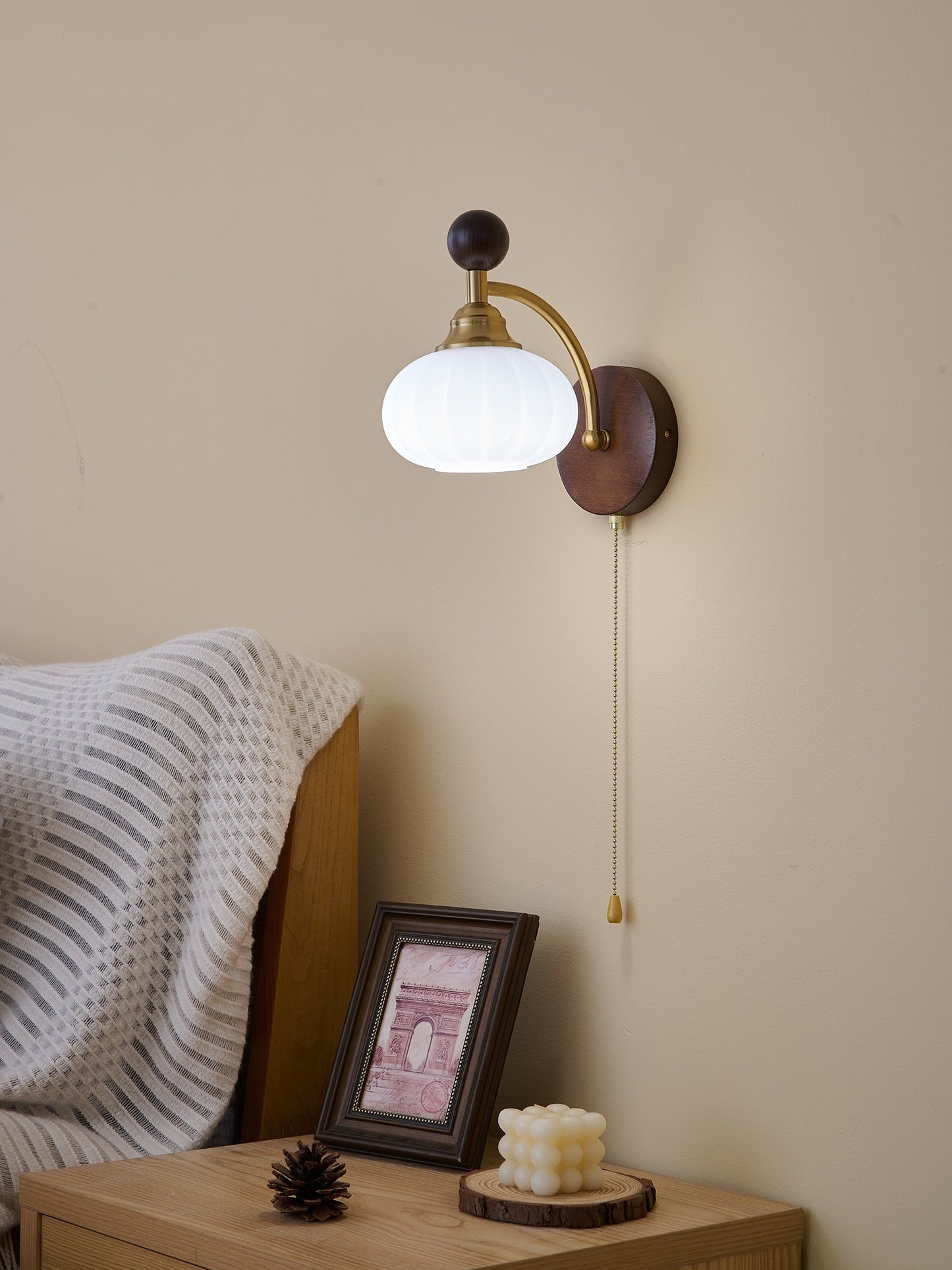 Clarendon Wall Lamp - Indoor LED Wall Light, Metal, Wood