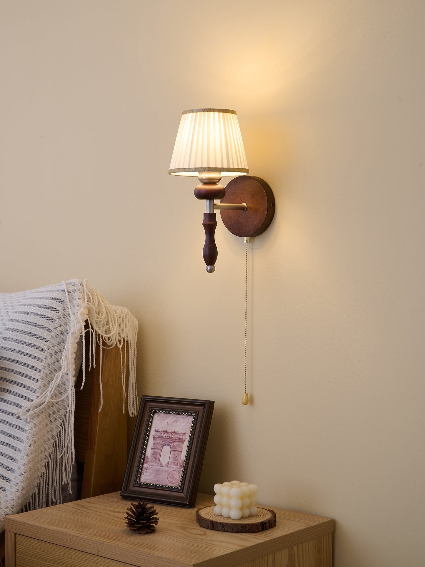 Clarendon Wall Lamp - Indoor LED Wall Light, Metal, Wood