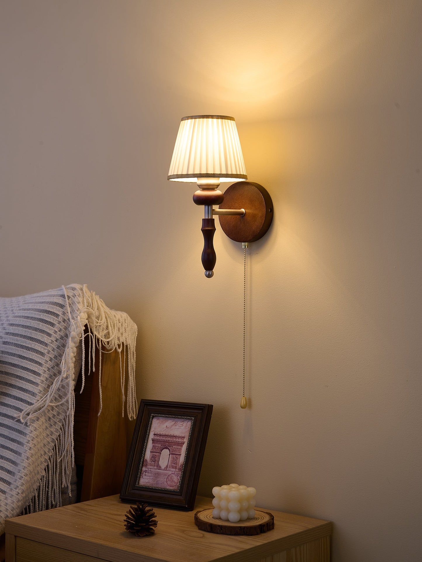 Clarendon Wall Lamp - Indoor LED Wall Light, Metal, Wood