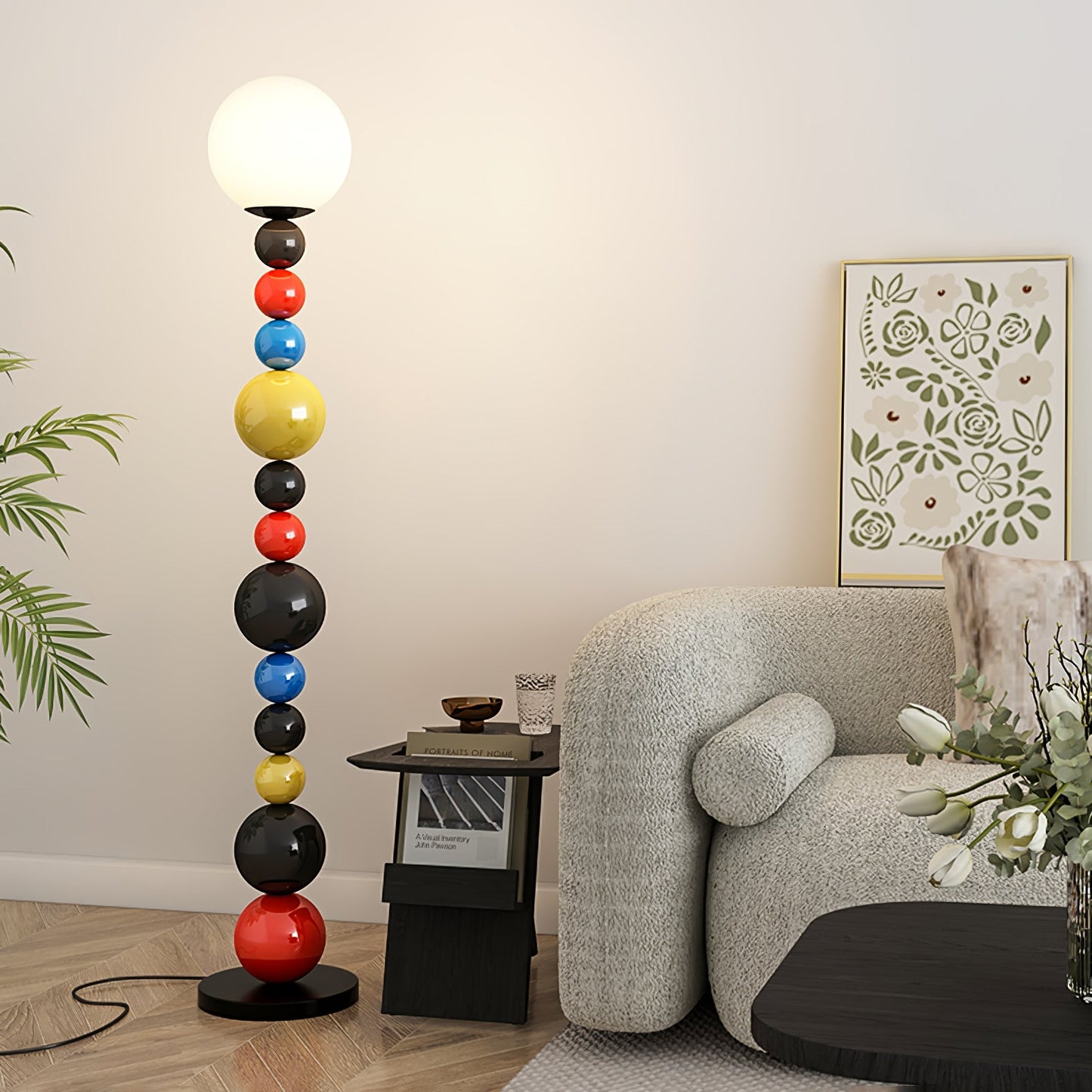 Colorful Round Ball Floor Lamp with LED, Indoor Lighting