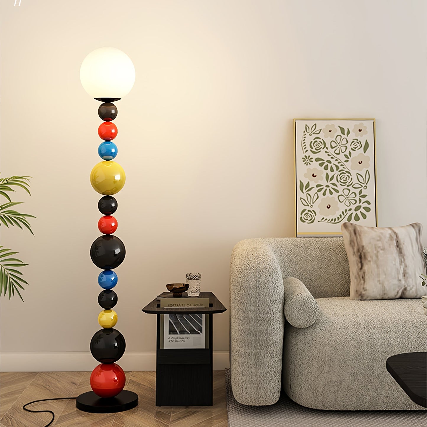 Colorful Round Ball Floor Lamp with LED, Indoor Lighting