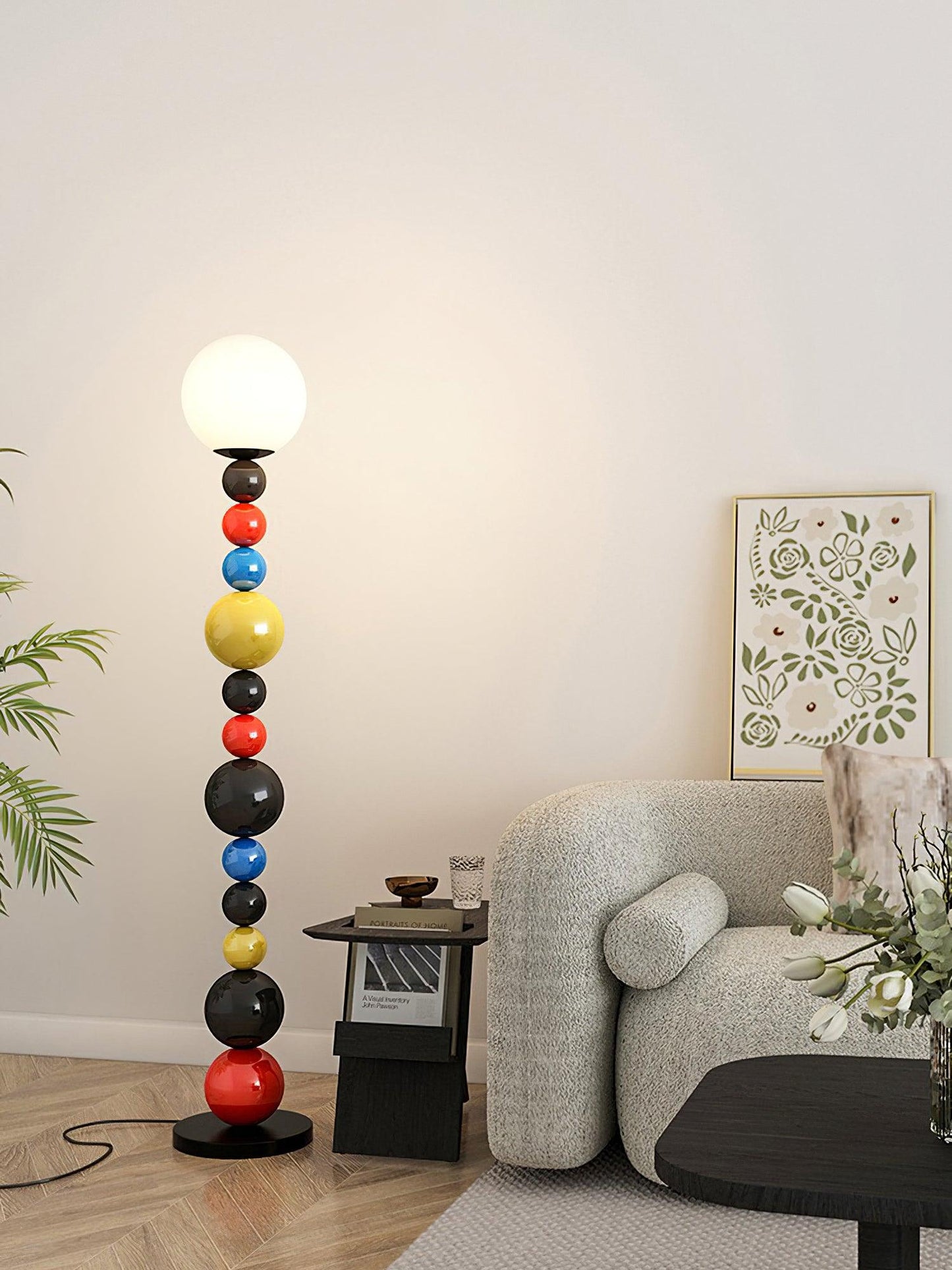 Colorful Round Ball Floor Lamp with LED, Indoor Lighting