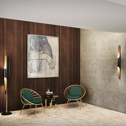 Coltrane Wall Lamp - Matte Black & Gold Indoor Sconce