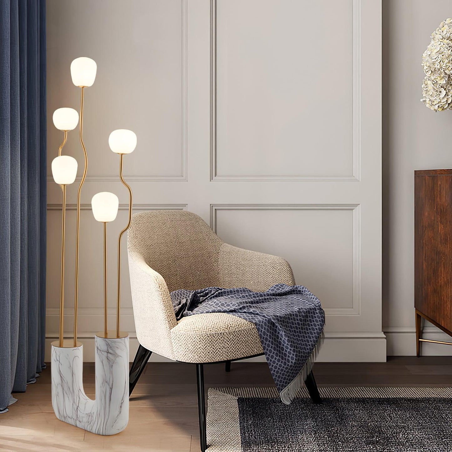 Comet Floor Lamp - Modern LED Indoor Lighting - Gold Finish