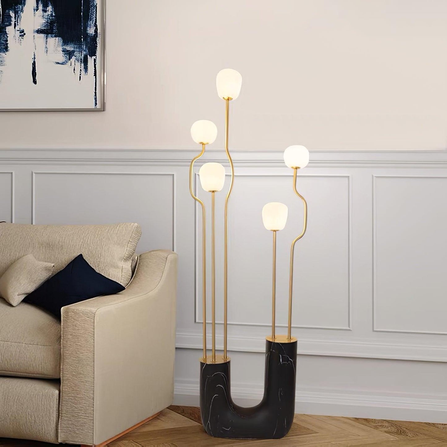 Comet Floor Lamp - Modern LED Indoor Lighting - Gold Finish