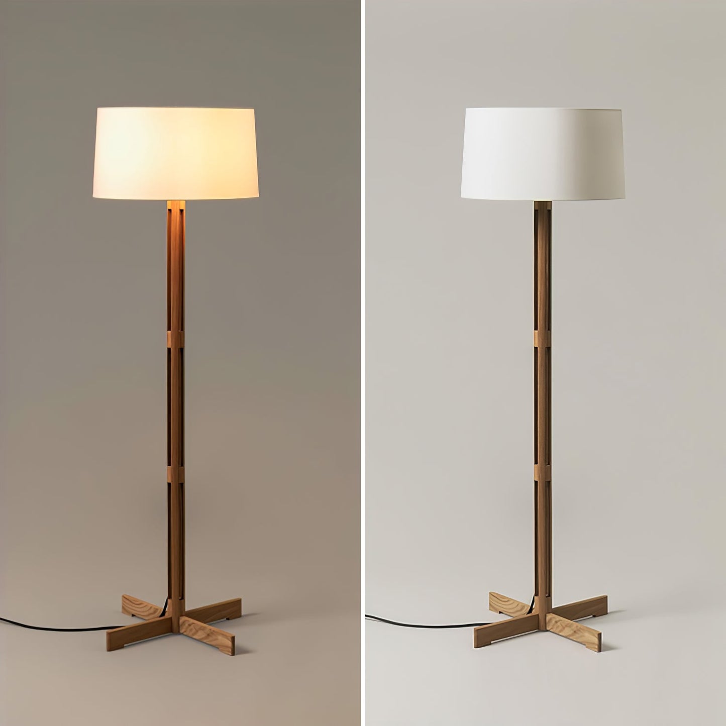 Nordic Frame Floor Lamp - LED Wooden Design for Indoors