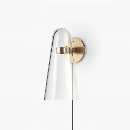 Conical Glass Plug-in Wall Lamp with LED, Indoor Lighting