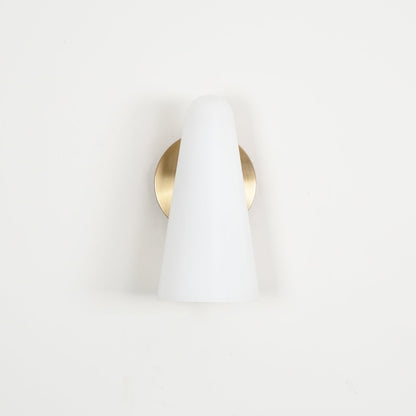Conical Glass Wall Lamp with Integrated LED and Modern Design